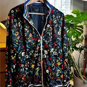 Zara Multicolor Floral Bomber Jacket